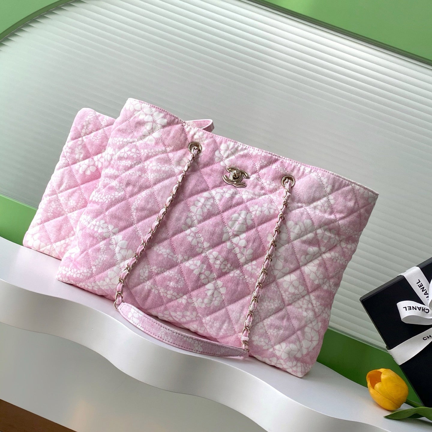 Women's Solid Color Chain Cherry Blossom Print Cotton Shoulder Bag Bags #77446