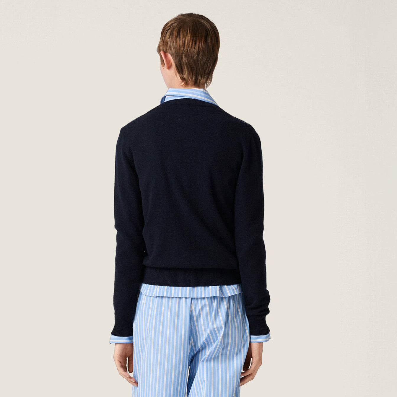 Women's Spring/Fall Fashion Casual Crew Neck Single-Button Diamond Pattern Cashmere Knit Cardigan #78497