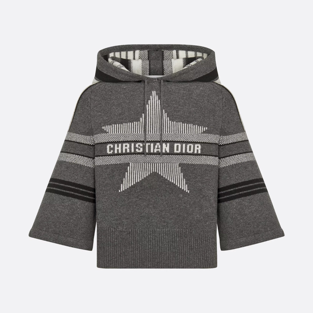 Women's Spring and Autumn Letter Printed Drawstring Hooded Seven Sleeve Cashmere Sweater #74636