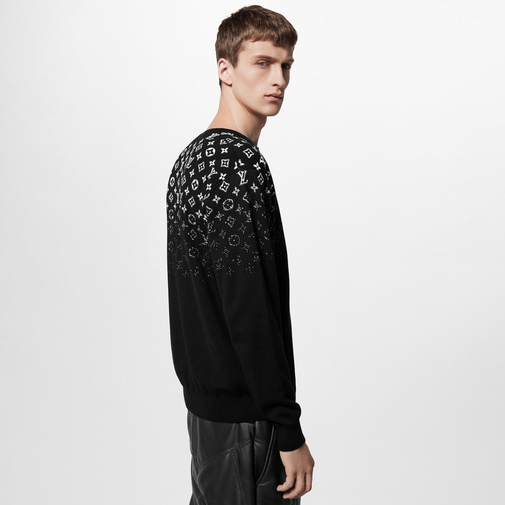 Men's Spring and Fall Gradient Logo Printed Round Neck Cotton Pullover Sweatshirt #98968