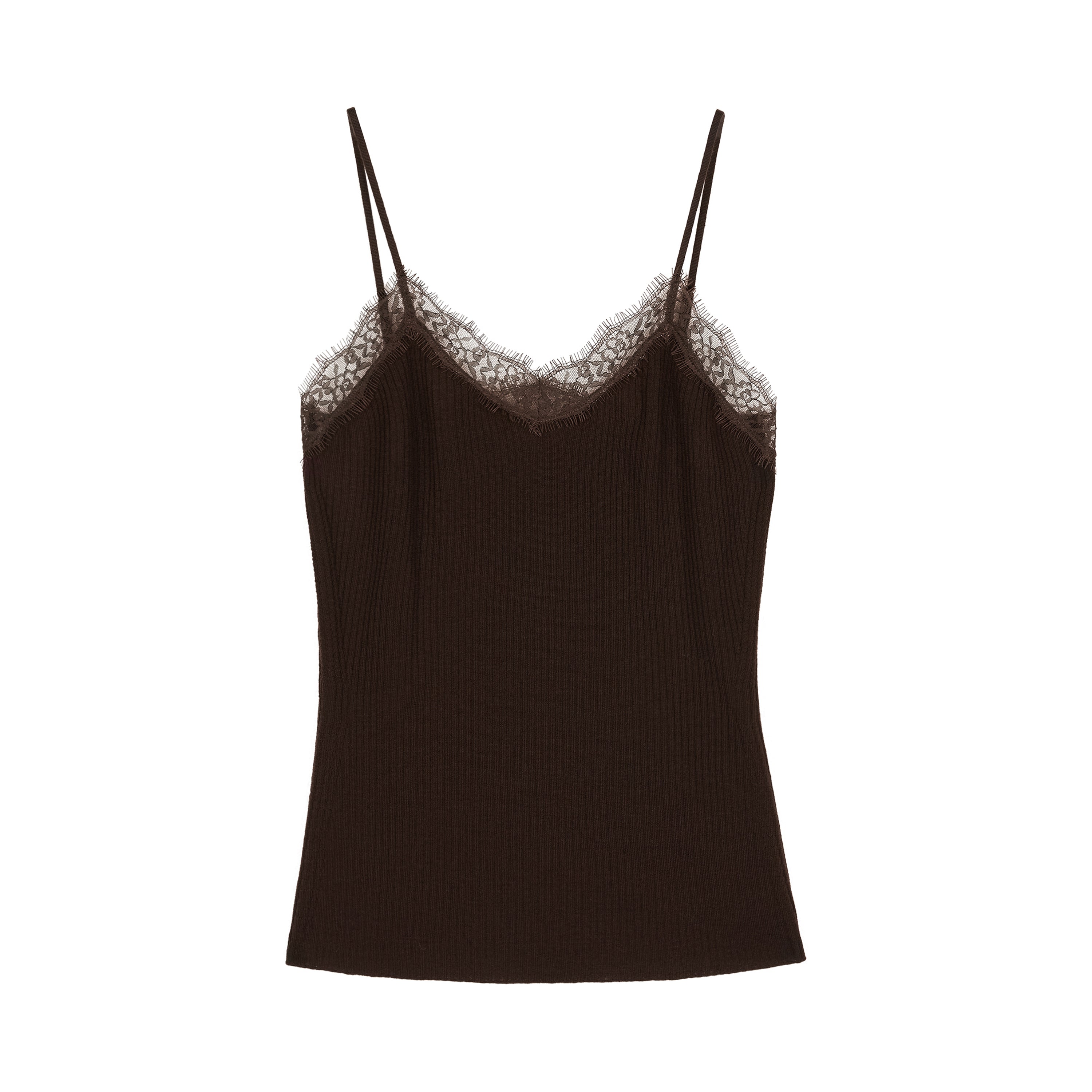 The Row Women's Summer Lace V-neck Solid Color Silk Wool Blend Sexy Sleeveless Camisole Tank Top Vest Ngvp #1762