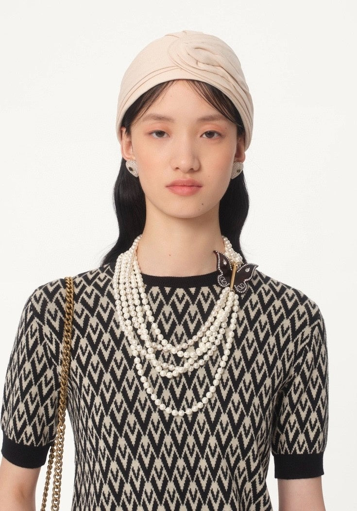 Women's Summer Letter Appliqud Knit Round Neck Short Sleeve T-Shirt #73937