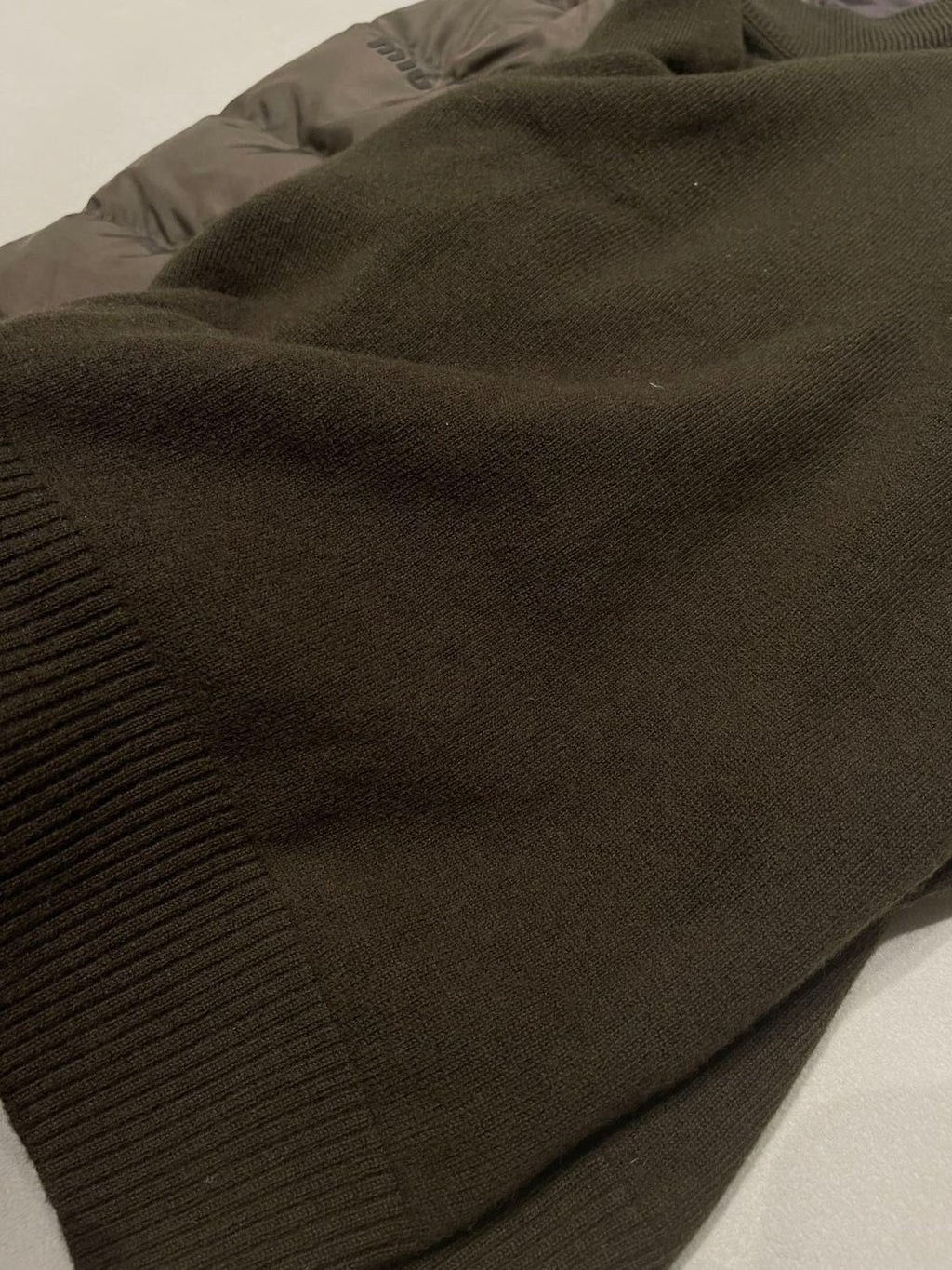 Cashmere Knitted Patchwork Goose Down Stand Collar Down Jacket #194161