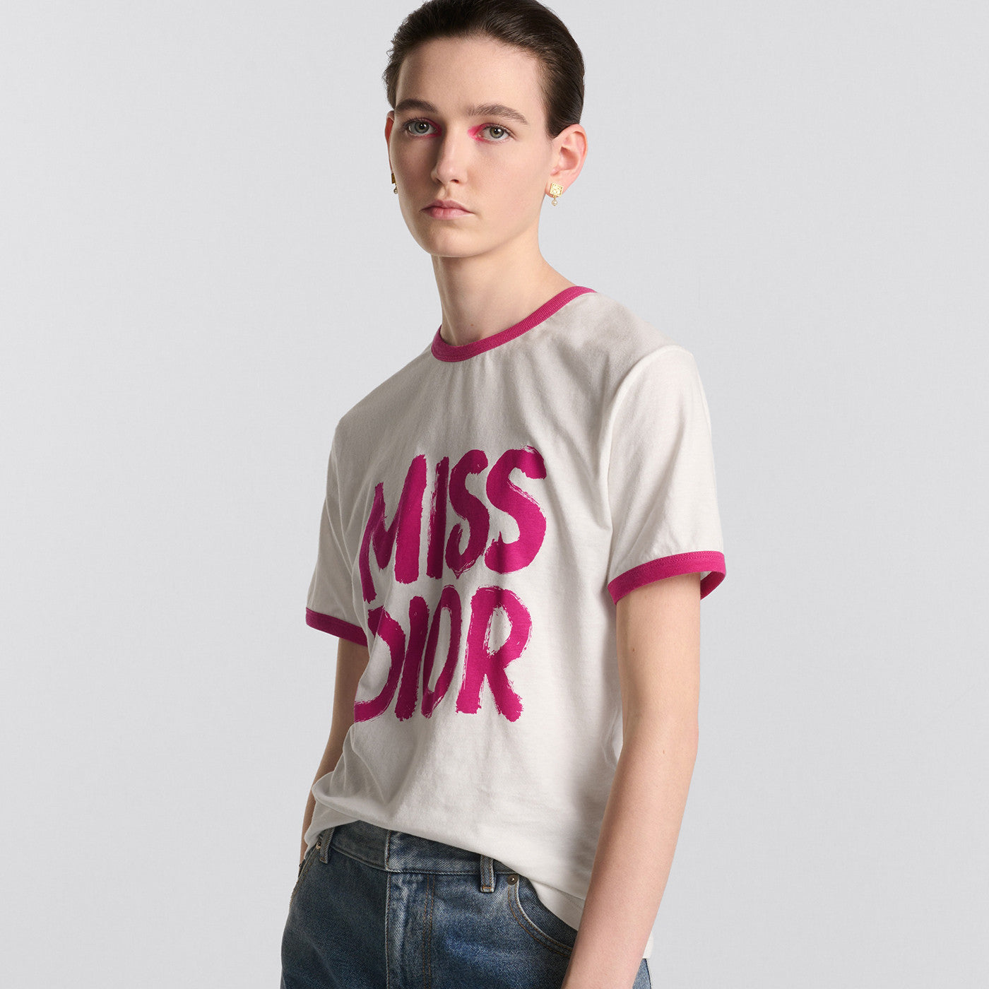 Women's Summer Solid Color Logo Letter Printed Round Neck Short Sleeve T-Shirt #73555