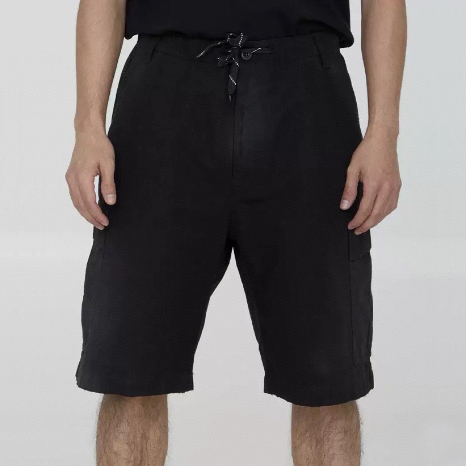 Men's Summer Solid Color Camouflage Drawstring Tie Cotton Loose Retro Work Shorts Ngvp #9162