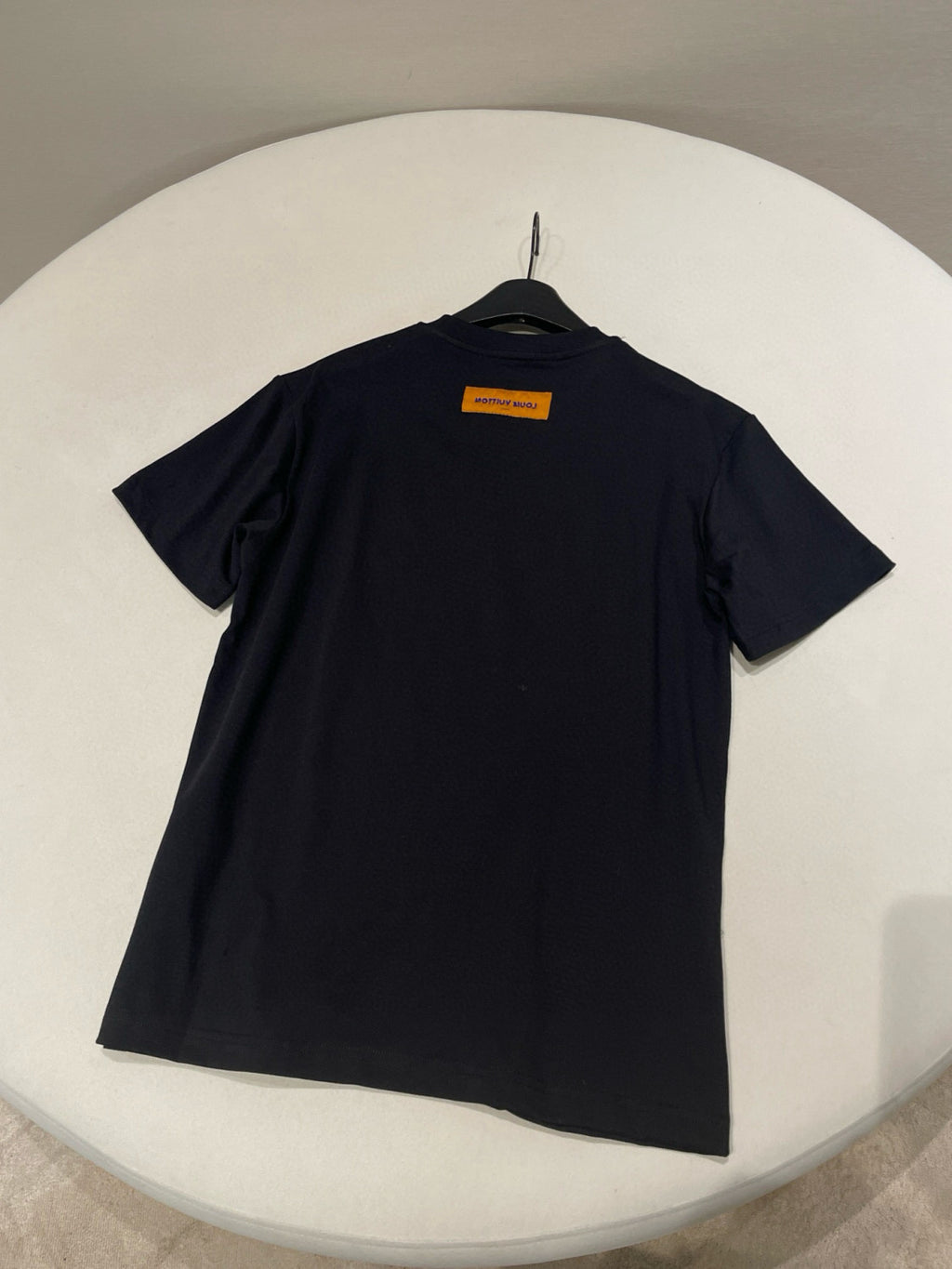 Men's Women's Spring And Summer Pearl Decoration Embroidery Black Casual Temperament Round Neck Short Sleeve Body Shirt #98525