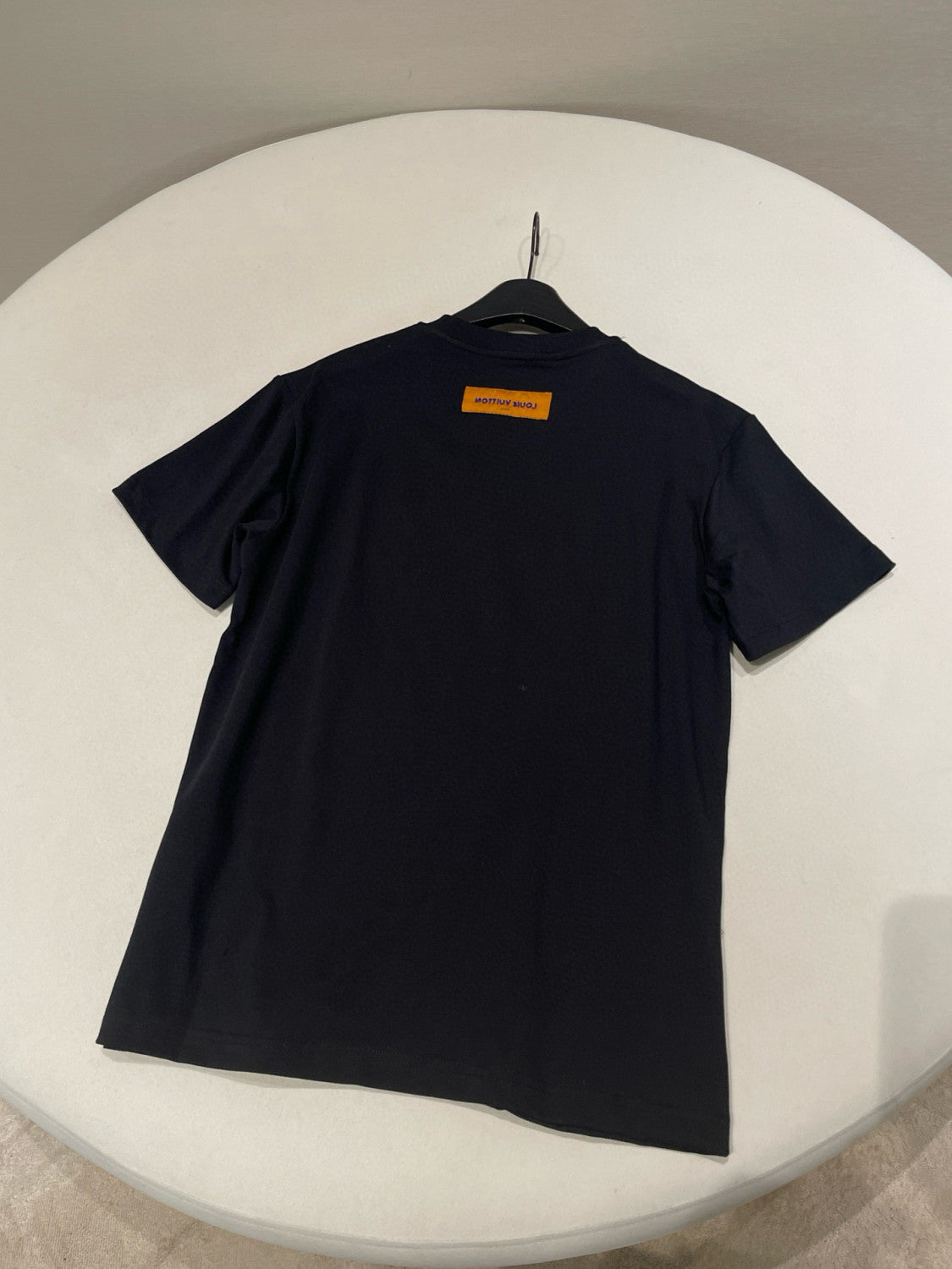 Men's Women's Spring And Summer Pearl Decoration Embroidery Black Casual Temperament Round Neck Short Sleeve Body Shirt #98525