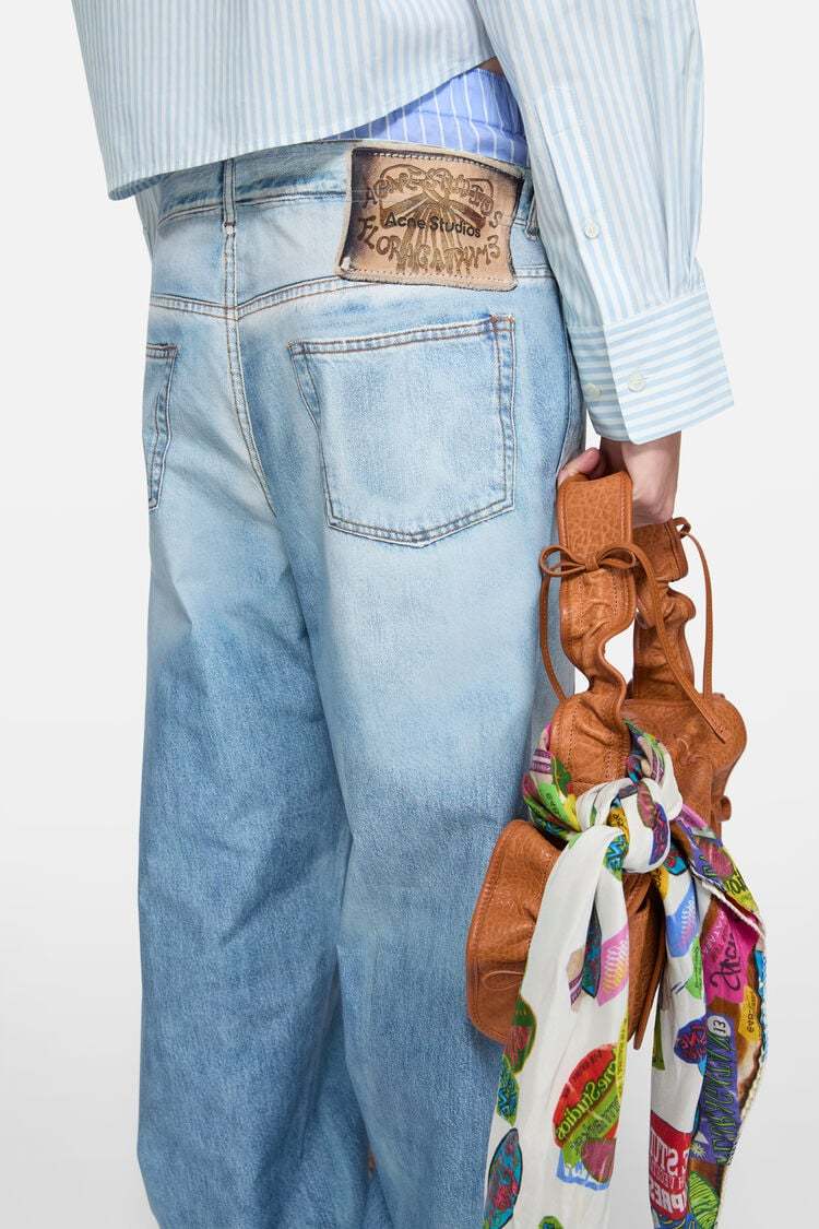 Women's Spring And Summer Double Pants Waist Vintage Old Washed High Waist Loose Cotton Wide Leg Straight Pants Ngvp #1895