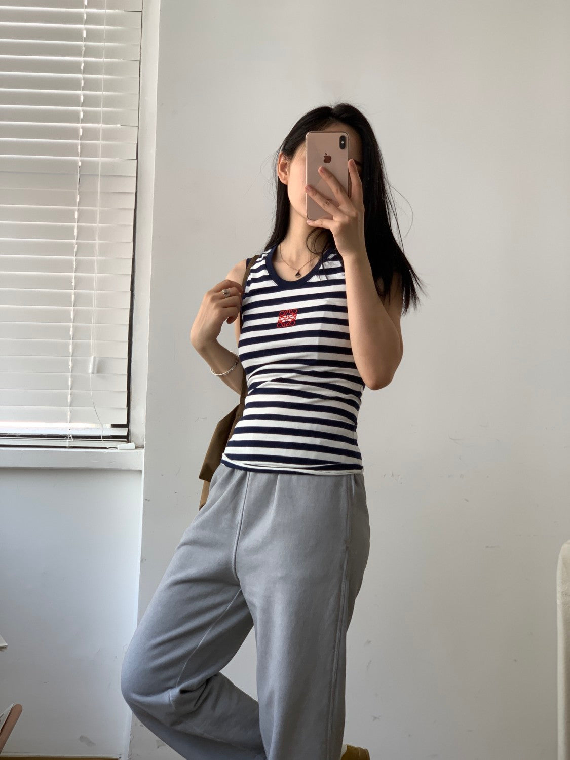 Women's Summer Pattern Printed Stripe Round Neck Sleeveless Tank Top Vest #72676