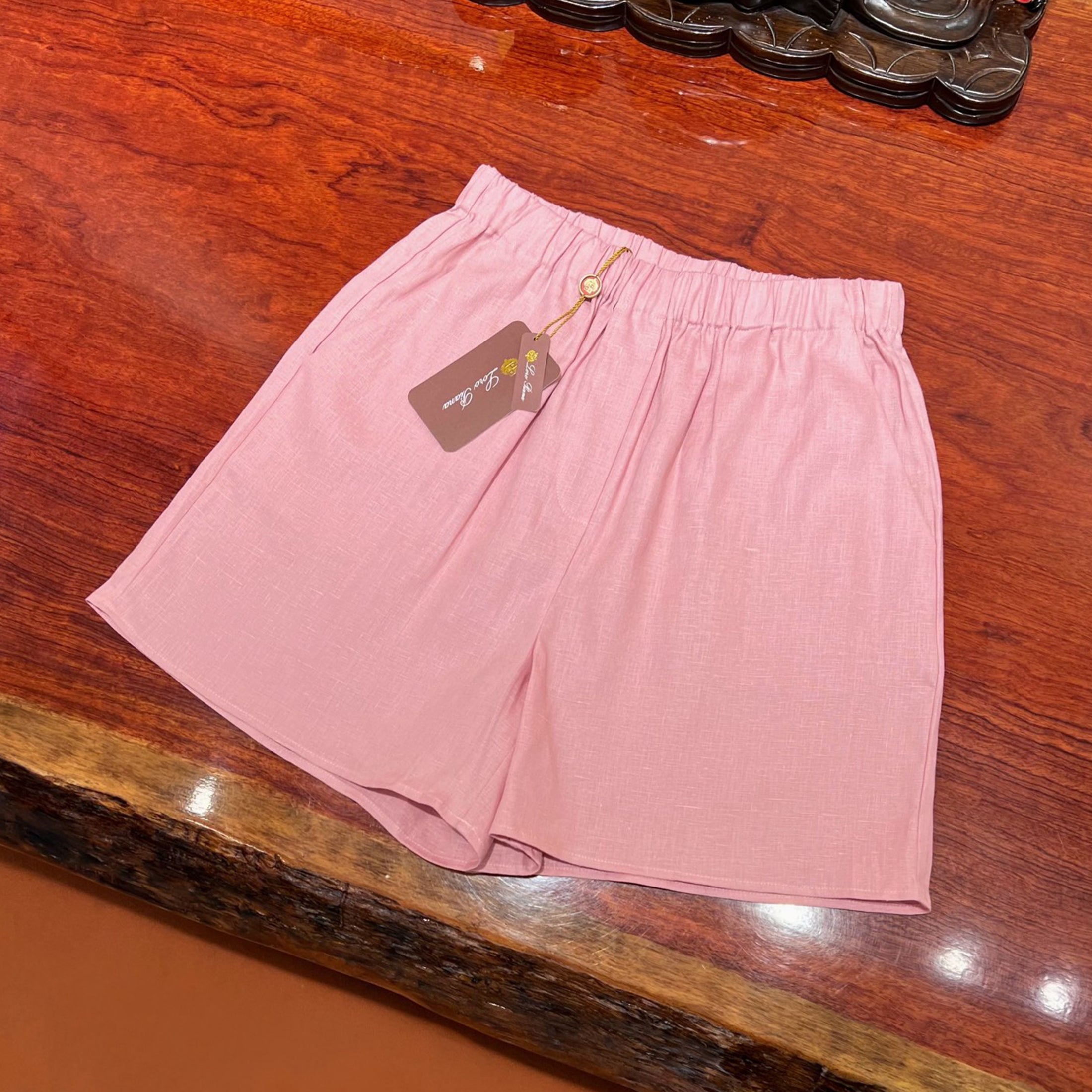 Angelo Women's Bermuda Large Shorts Spring And Summer Pure Colour Fashion Temperament Linen Elastic Waist Drawstring Shorts Pants Ngvp #1612