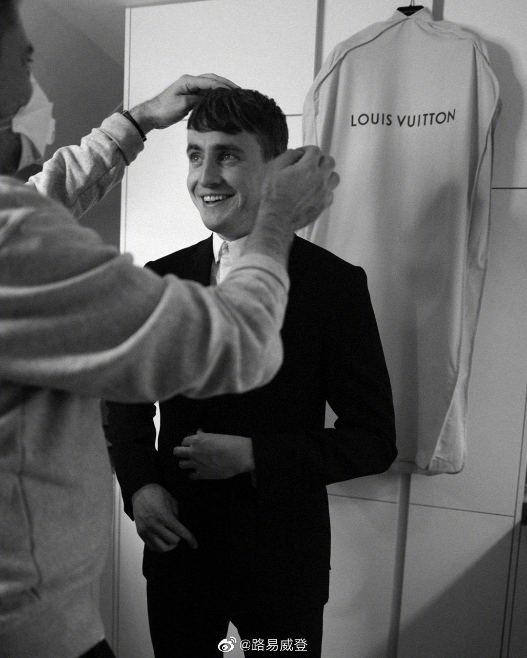 Men's Spring And Fall Black Wool Twill Double Breasted Blazer Jacket Casual Pants Suit Set #98626