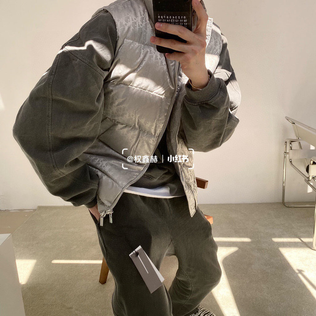 Oblique Sleeveless Down Jacket Zip Puffer Vest Men's Autumn And Winter Fashion Trend Sleeveless Warm Jacket #96497