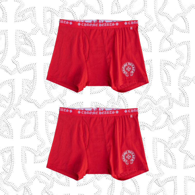 Men's And Women's Pure Color Sanskrit Print Cotton High Elasticity Boxer Briefs Underwear #77394