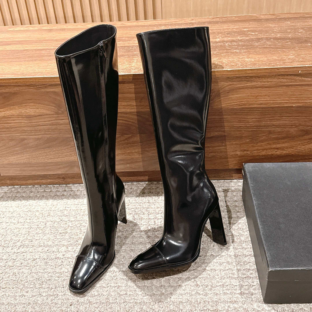 YS Women's Pointed Cat Heel Long Short Red Black Boots Fashion Temperament Elegant Sexy Zipper Short Boots Shoes Ngvp #2185