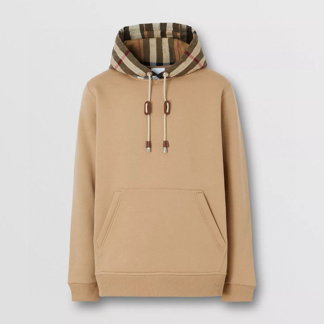 Men's Spring and Autumn Checkered Printed Hooded Long Sleeve Sweatshirt Pullover #72527