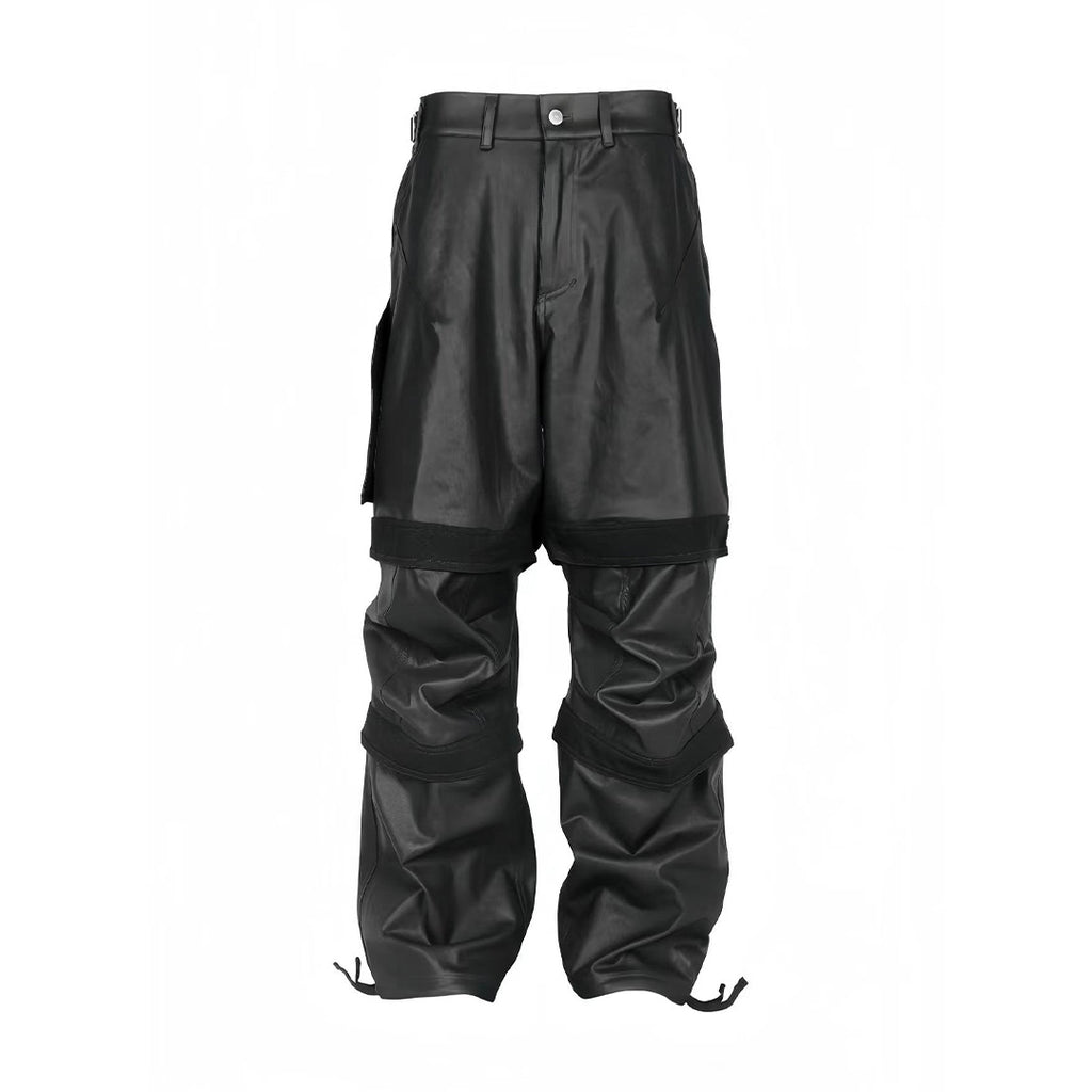 Far archive Men's Far Solid Color Paratrooper Pants Zipper Casual Multi-Pocket Loose Fit Work Pants Ngvp #7741