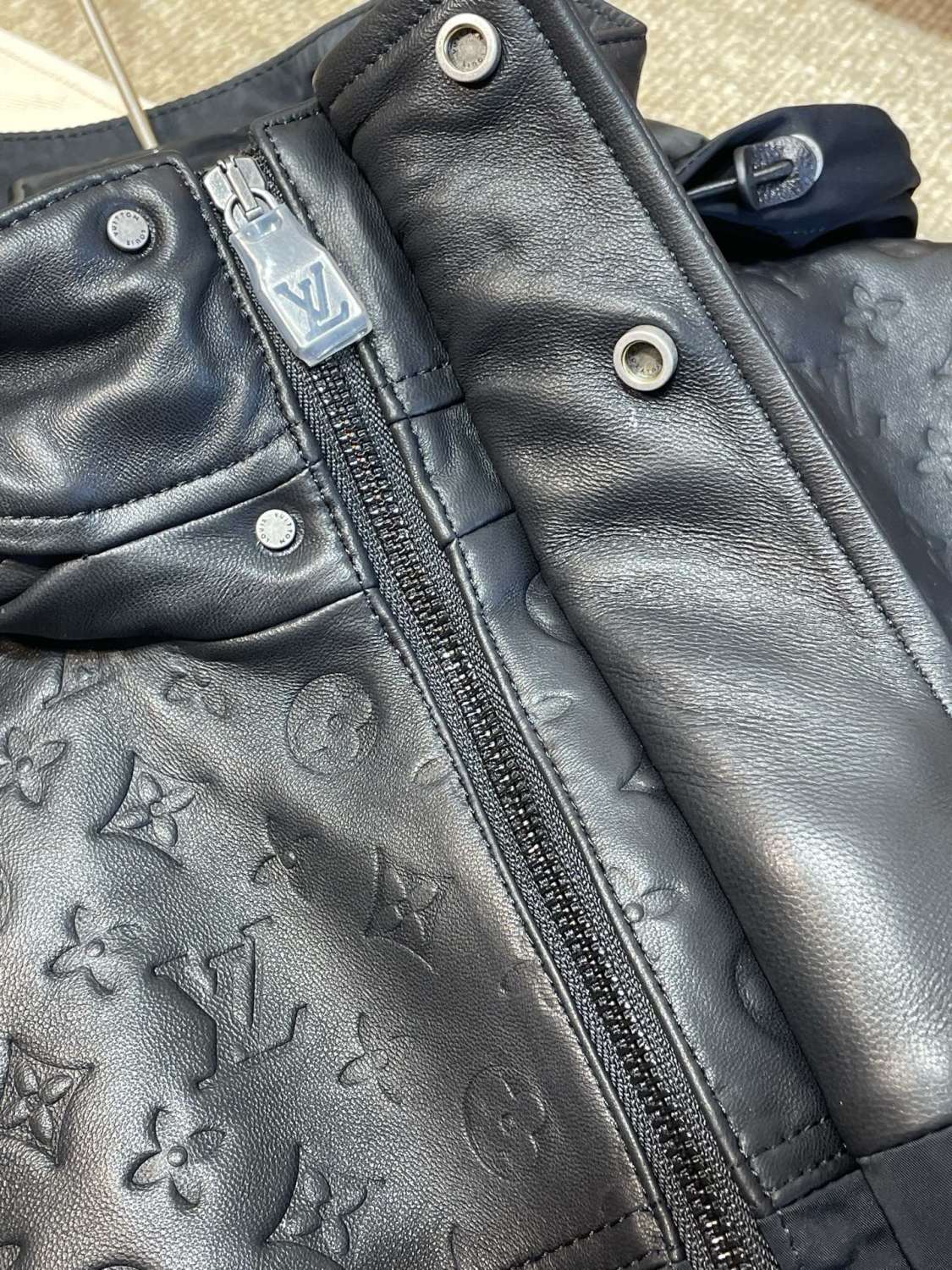 Men's LV 2026 New Collection Patchwork Leather Jacket Coat #82553A