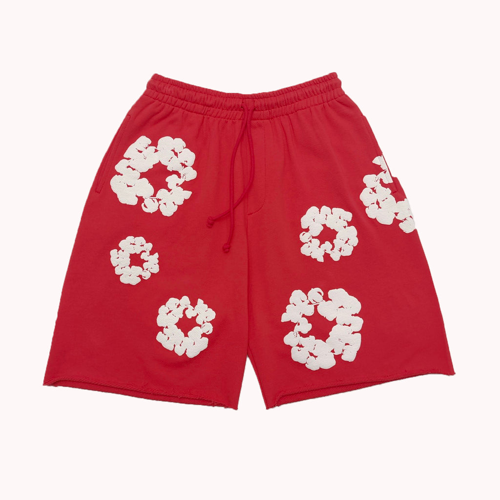 Denim Tears Men Women Spring Summer Trend High Street Kapok Flower Casual Cotton Loose Shorts Fashion Pants Ngvp #8876