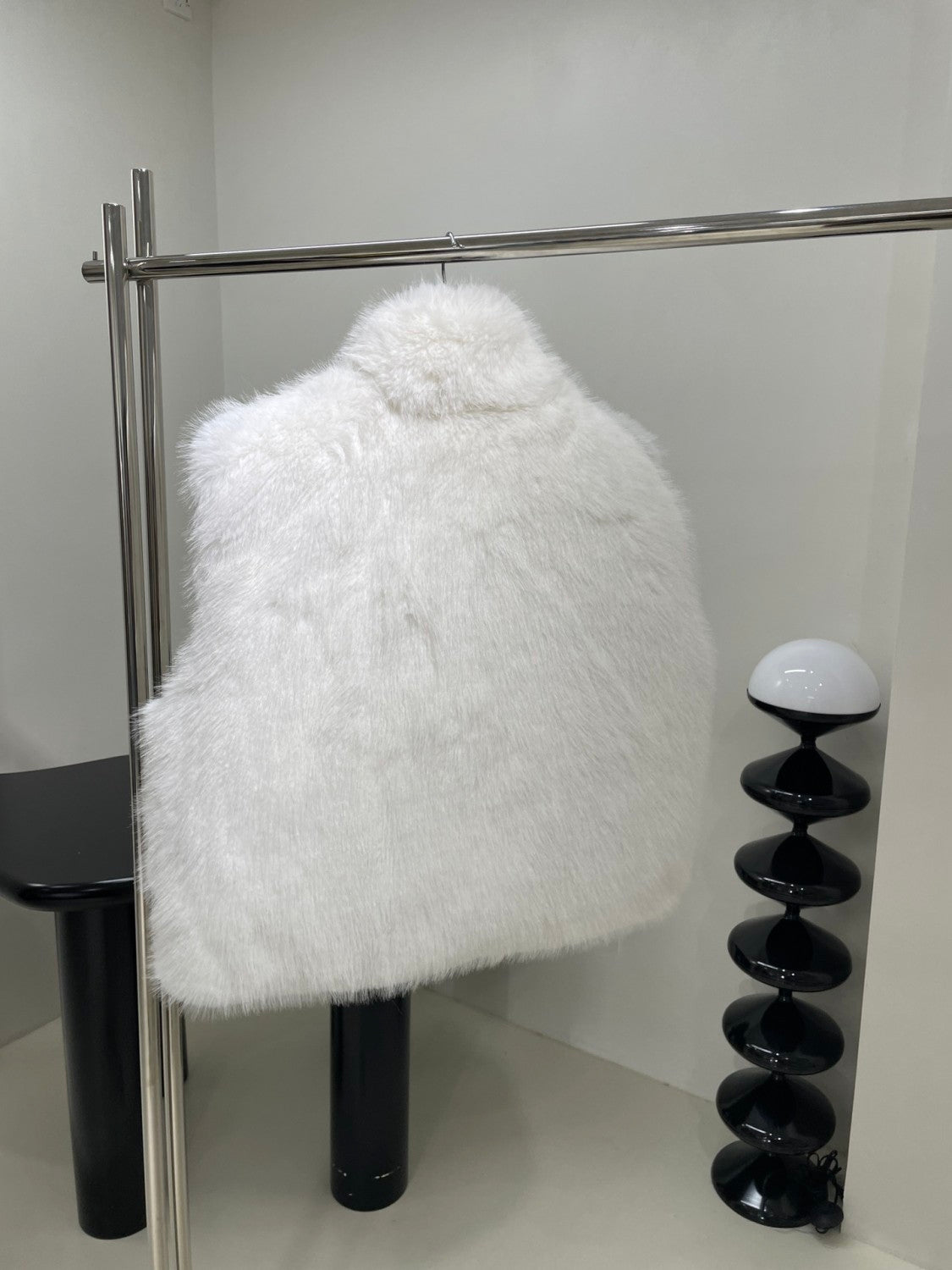 Women's Fall And Winter Nylon Fabric Double Sided Wear Fur Fabric Zipper Sleeveless Vest Jacket #74841