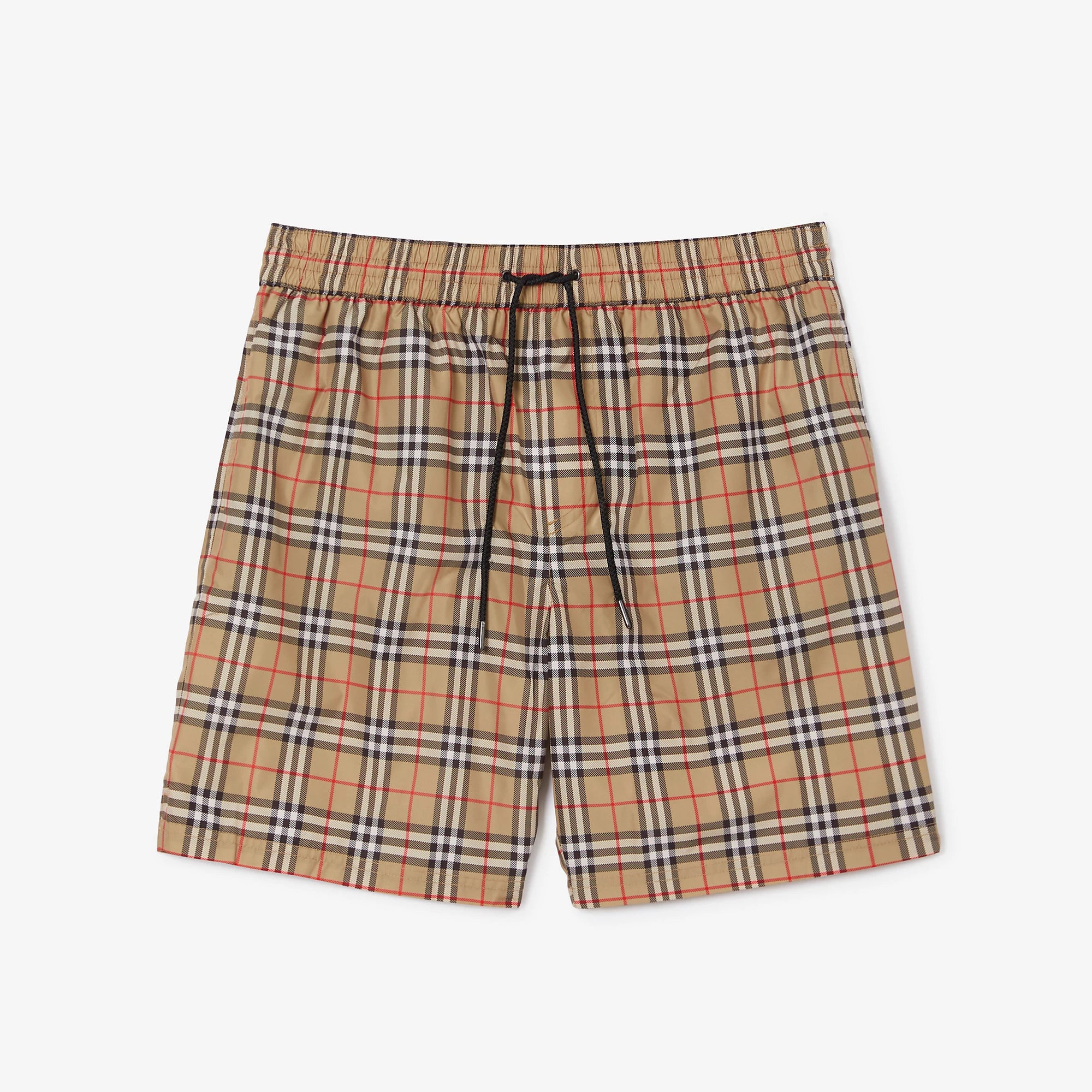 Men's Summer Check Drawstring Cinch Band Polyester Casual Shorts #99517