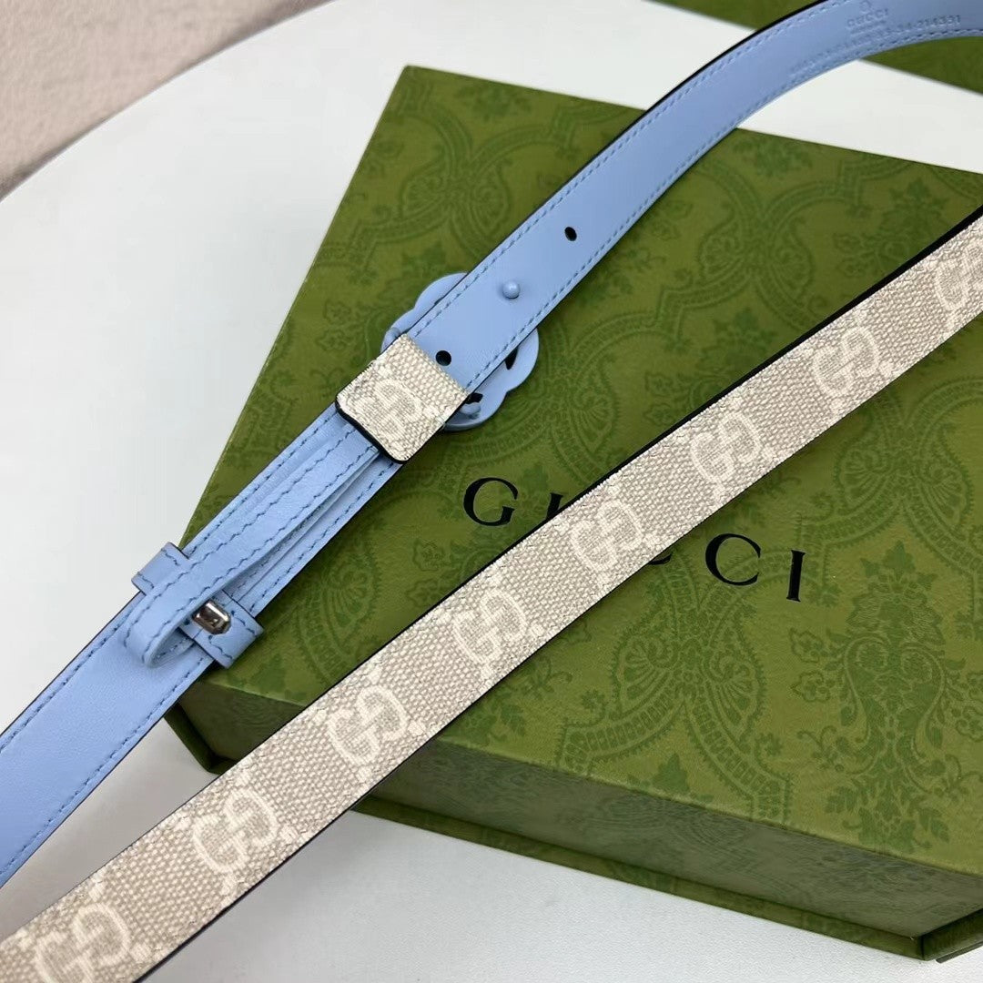 Women's GG Shape Smooth Buckle Belt  Width 4cm #97478