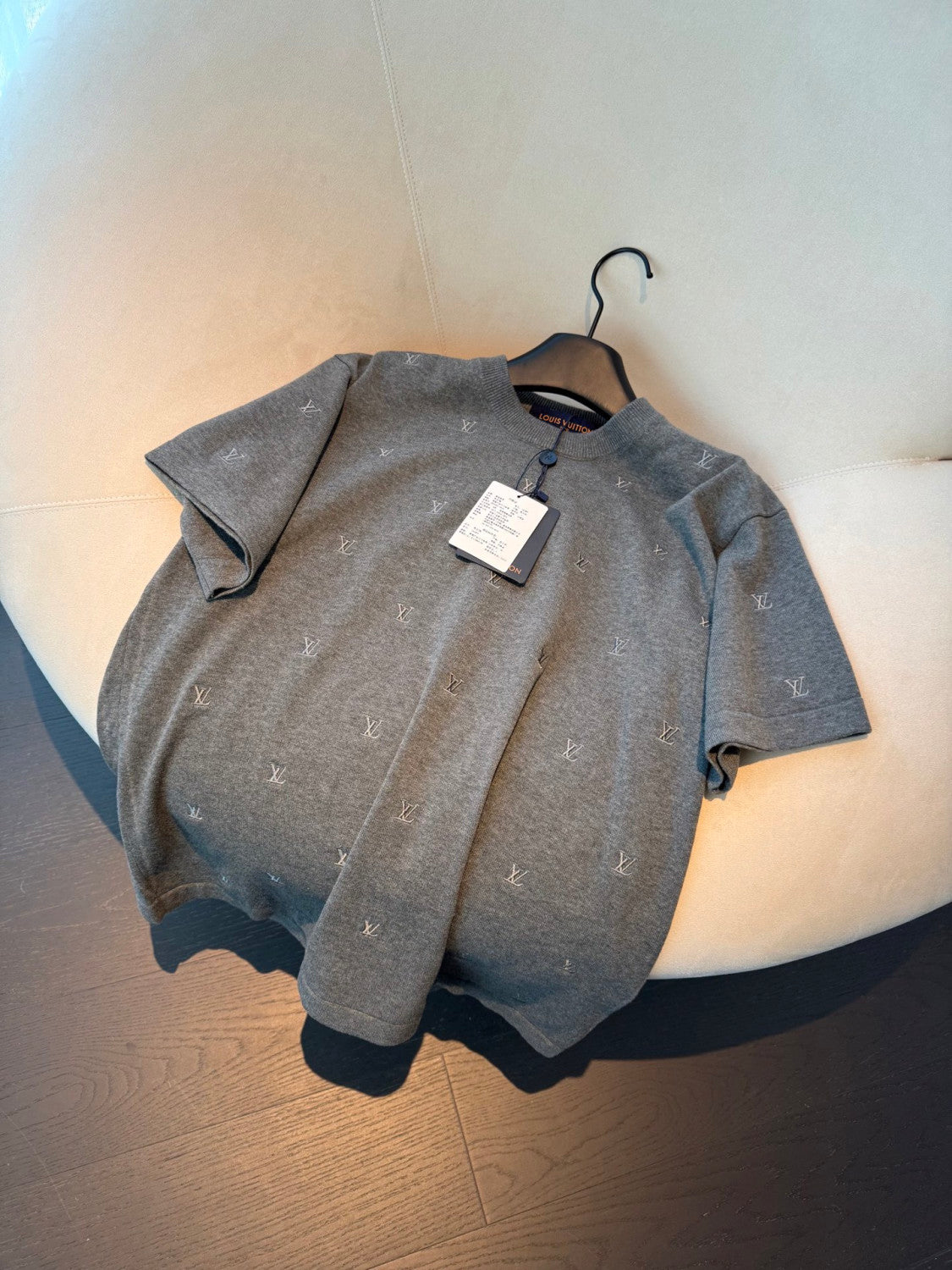 Men's 26ss LV Blason Embroidered Short-Sleeved Crewneck T-shirt #82537A