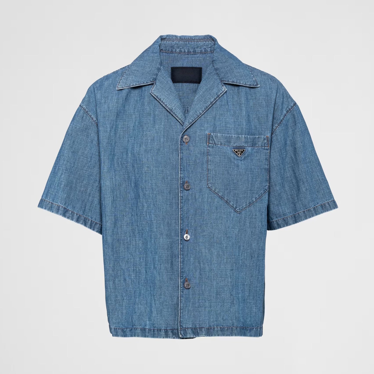 Men's Summer Blue Lapel Single Breasted Short Sleeve Denim Shirt Jacket Shorts Set Suit #98554