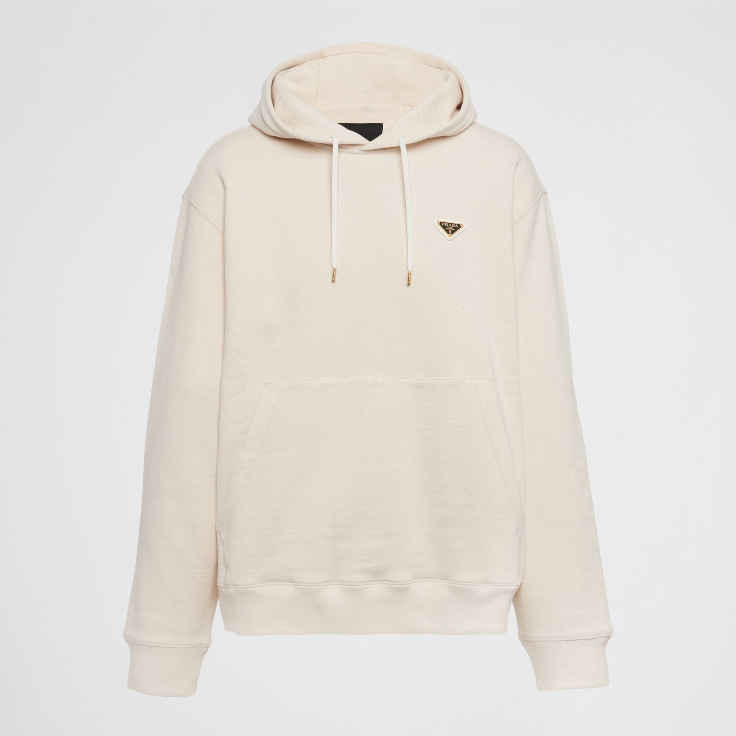 Men's Spring and Autumn Beige Hooded Drawstring Long Sleeve Sweatshirt #72359