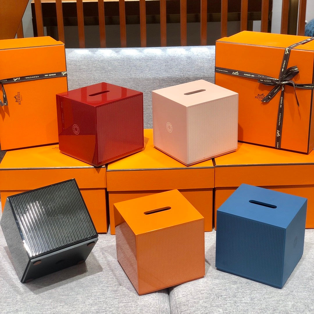 Handmade Lacquer Carved Wooden Square and Rectangular Tissue Box Calfskin Overlay Furniture Decorations Accessories #71591