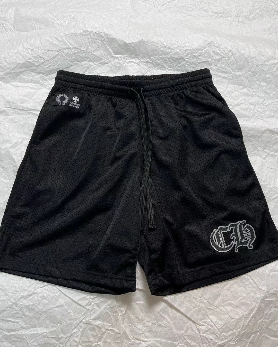 Men's Spring/Summer Printed Stretch Drawstring Loose Fit Athletic Shorts Black  #98521