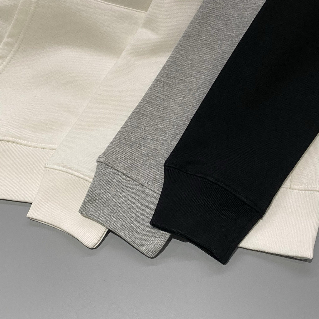 Men's And Women's Spring And Fall Solid Color Loose Casual Logo Hooded Sweater Pullover Sweater #98487