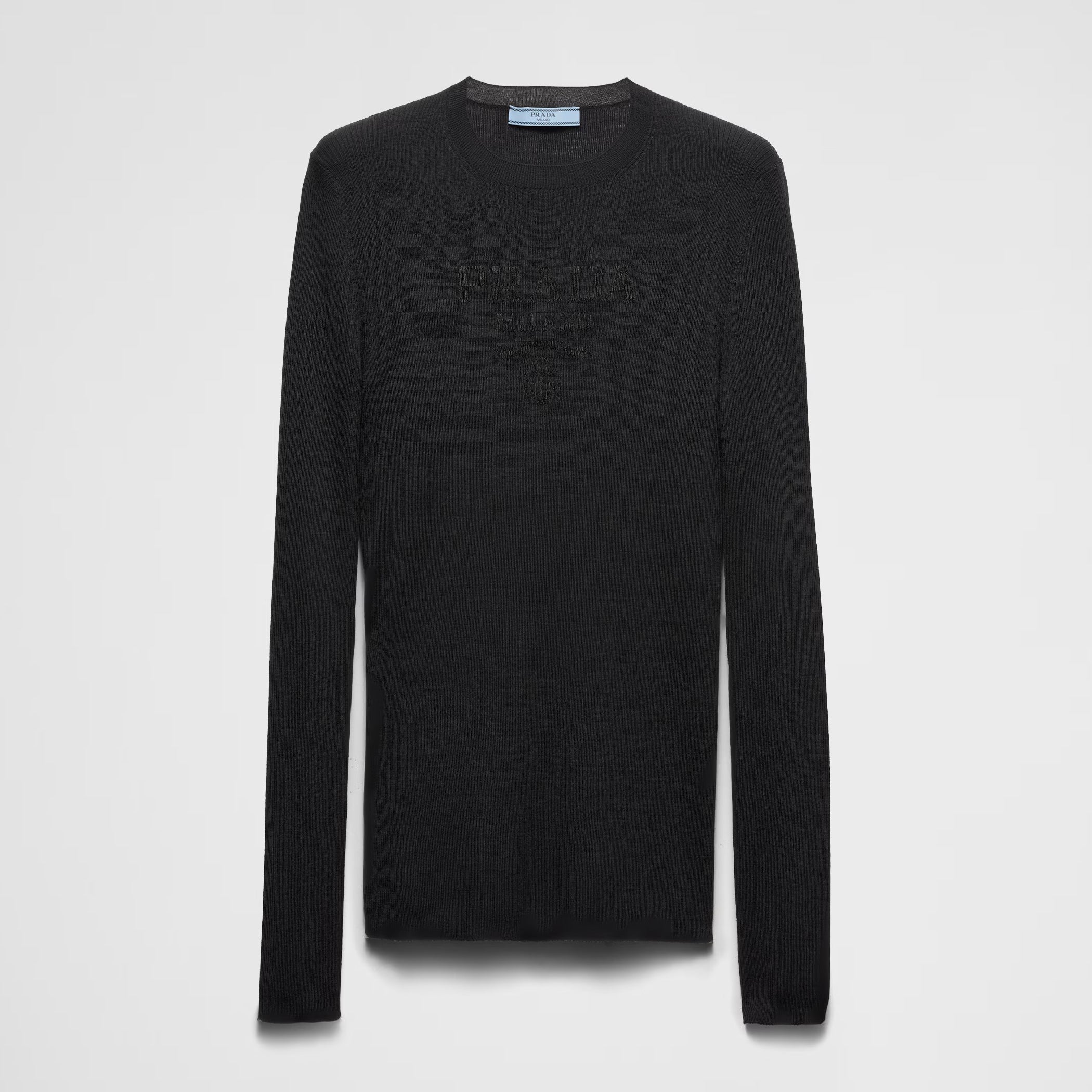 Women's Spring/Summer Solid Color Monogrammed Wool Crew Neck Long Sleeve Knit Sweater #74413