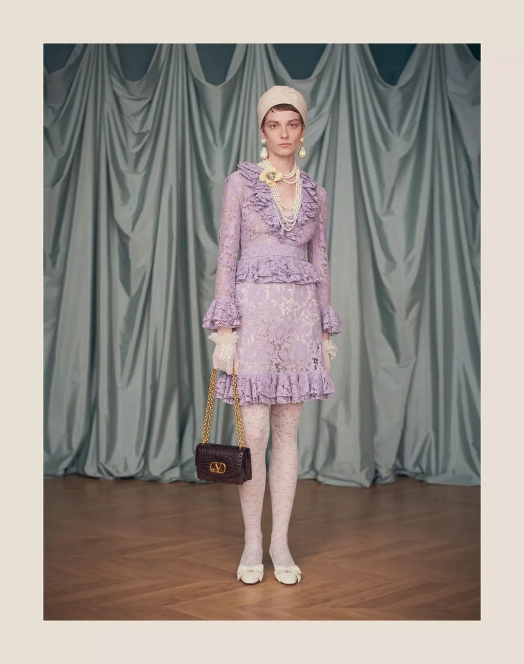 Women's Spring And Autumn Heavy Lace V-Neck Solid Color Fit Short Long Sleeve Dresses Ngvp #9732