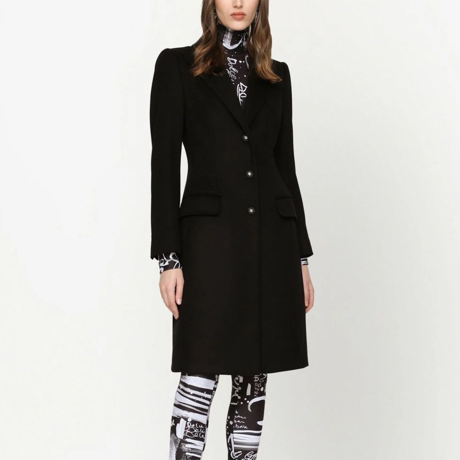 Women's Autumn And Winter Solid Color Wool Single Breasted Medium Length Long Sleeve Coat Ngvp #8955