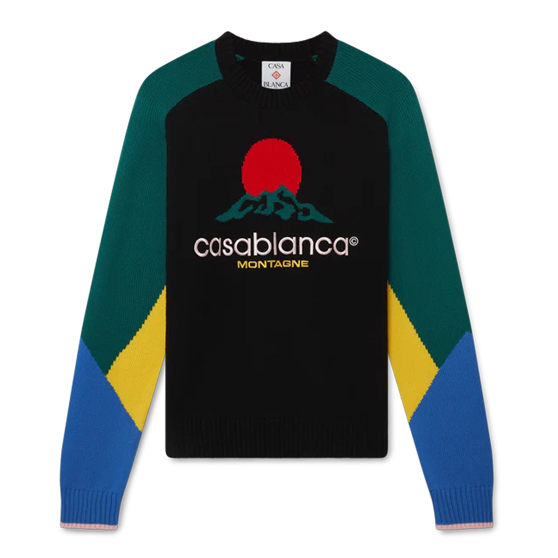 Men's Fall/winter Sunset Pattern Jacquard Knit Sweater Fashionable Crew Neck Long Sleeve Pullover #193334