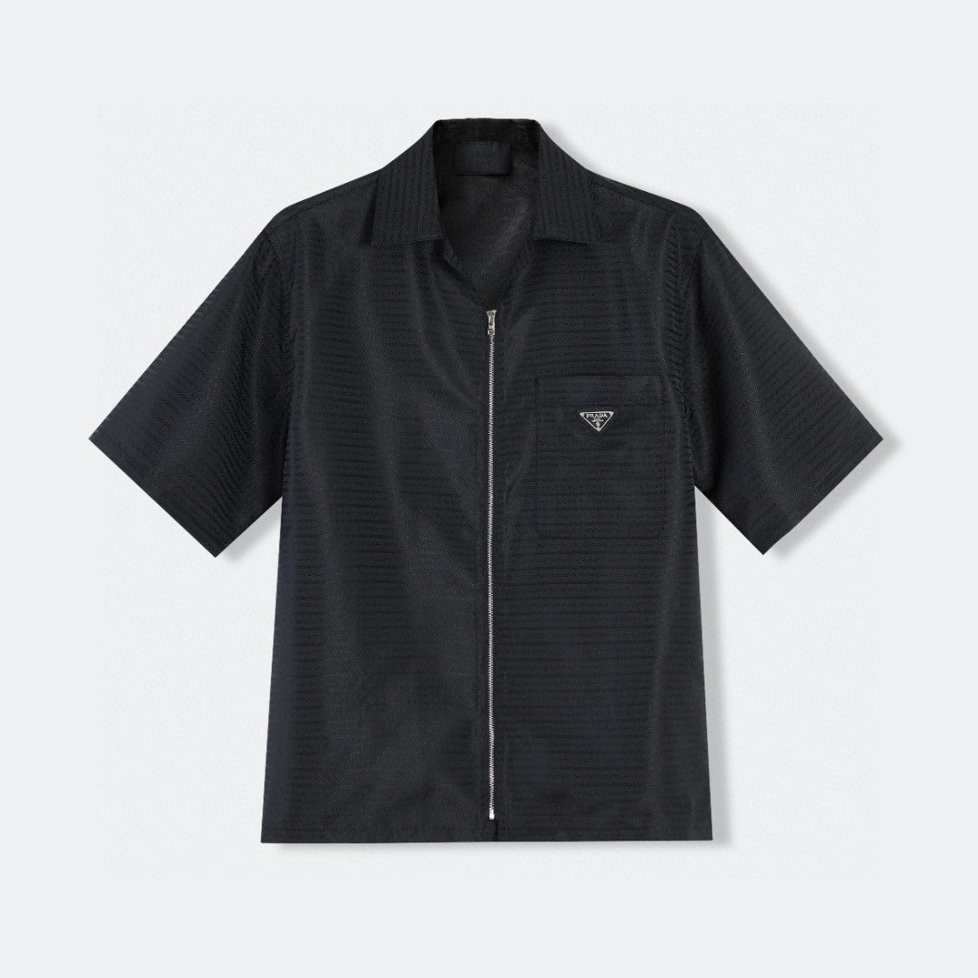 zipper short sleeve shirt T-shirt #98159