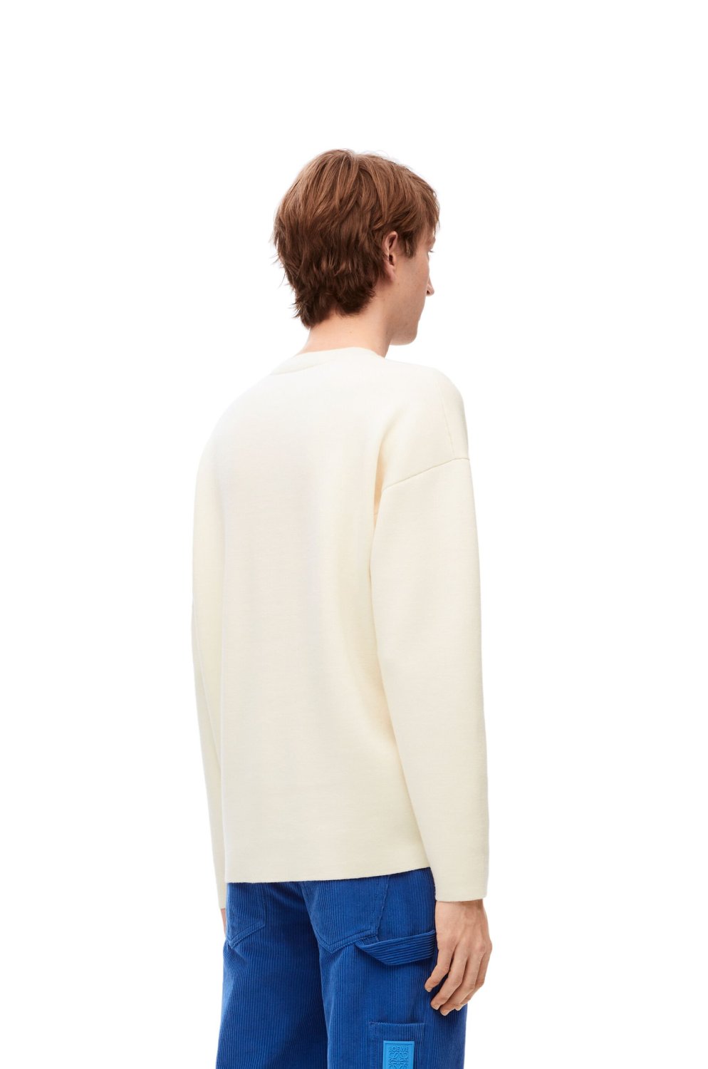 Men's Spring. Autumn And Winter Solid Color Simple Logo Round Neck Long Sleeve Wool Anagram Sweater #71528