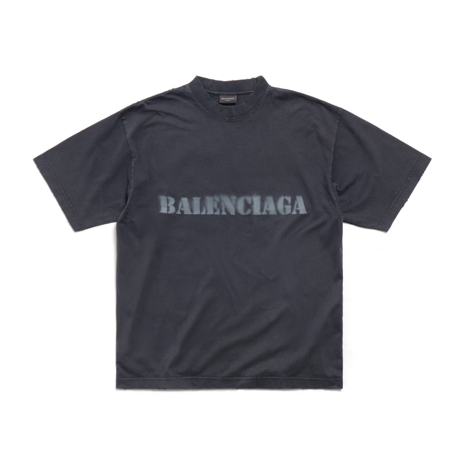 Stencil Type Men's Summer Solid Color Letter Round Neck Pullover Straight Loose Fit Short Sleeve T-Shirt #98597