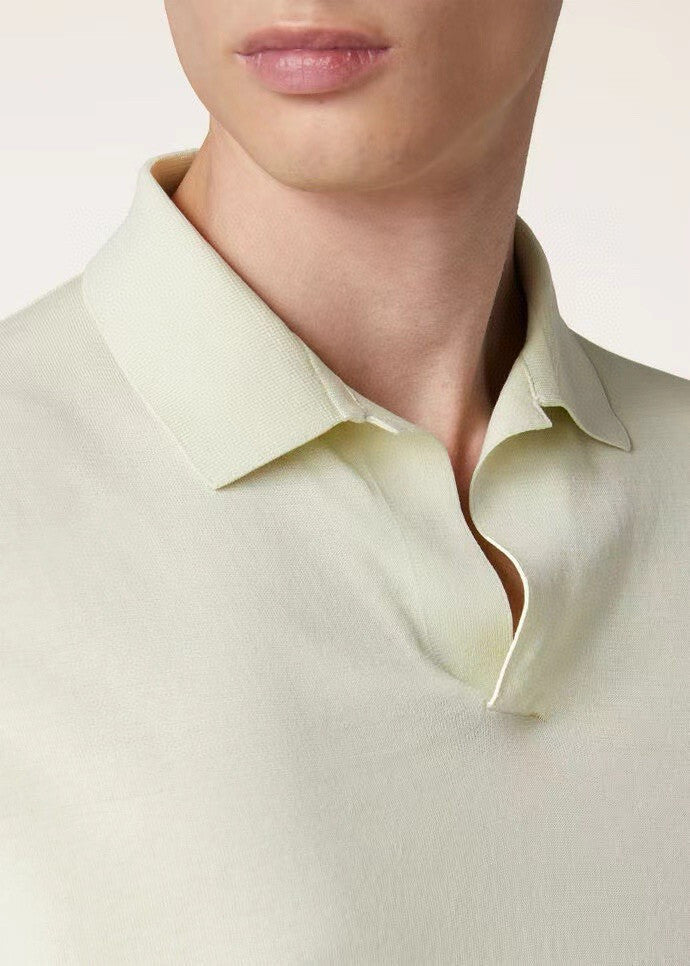 Men's Summer Solid Color Lapel Fit Ryome Short Sleeve Polo Shirt Ngvp #8214