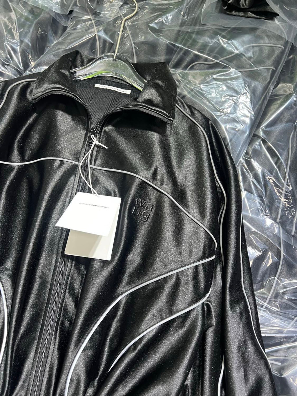 Women's Color-block fabric Bright trim Zippered dress Jacket #194224