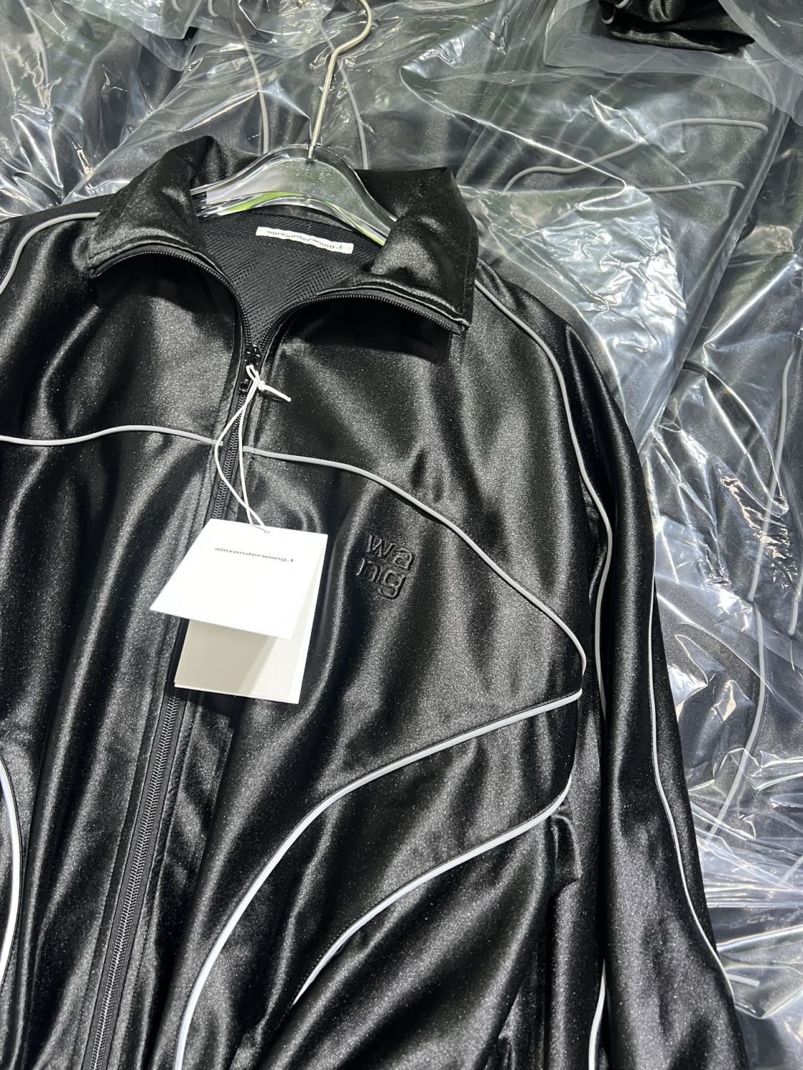 Women's Color-block fabric Bright trim Zippered dress Jacket #194224