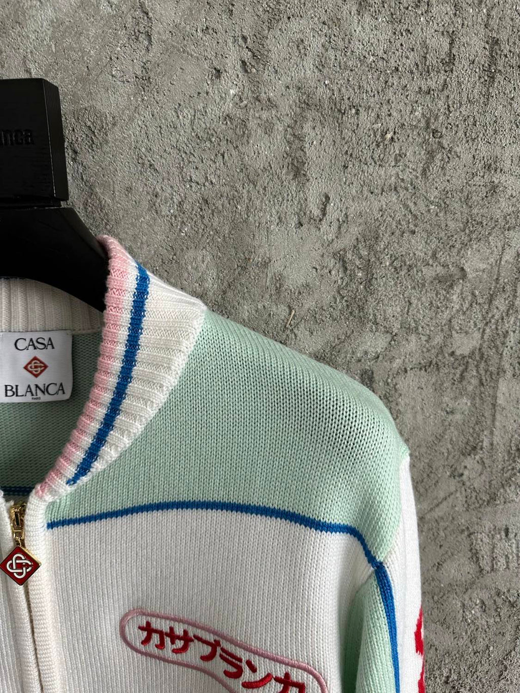 Men's Fall/Winter Abstract Pattern Logo Jacquard Knit Zipper Sweater Fashionable Straight V-Neck Knit Cardigan Jacket #193320