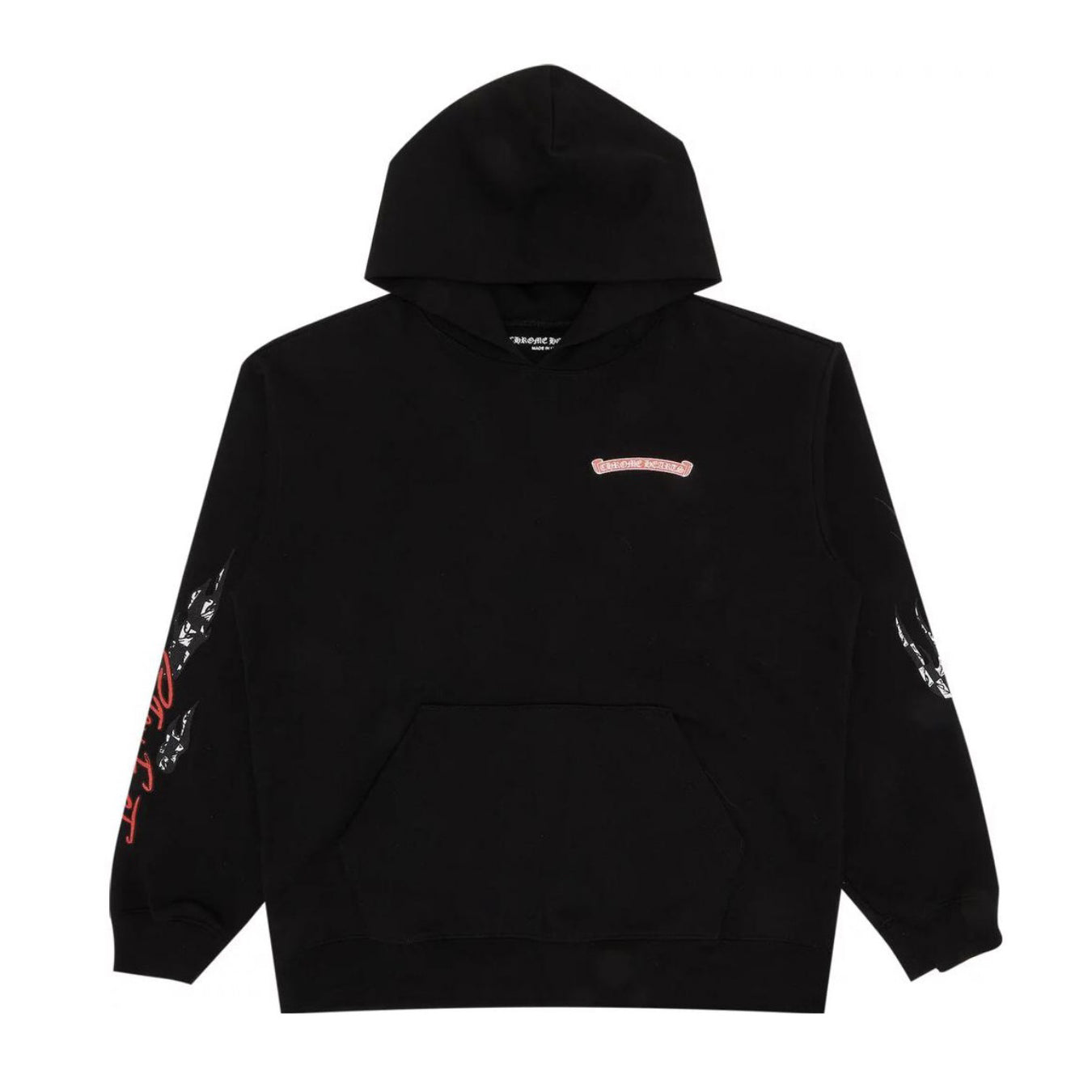 Men's Spring and Autumn Black Logo Printed Long Sleeve Hooded Sweatshirt Pullover #72484