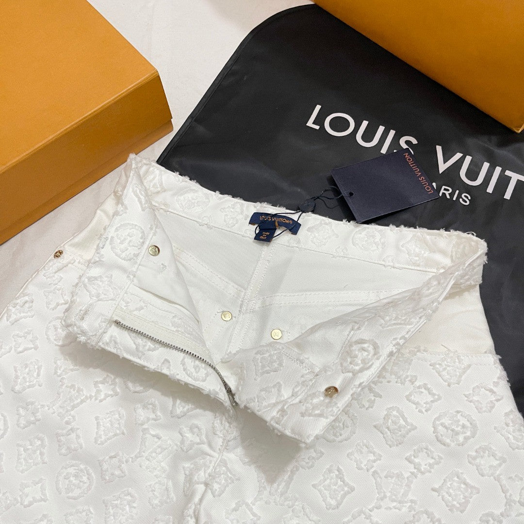 Women's Summer Solid Color Cut-Out Cotton Denim Shorts #77685