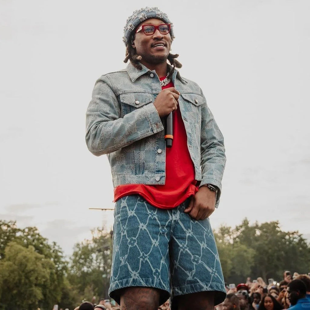 Men's Fall And Winter Mto Embellished Damier Denim Jacket Checkerboard Checkered Jacket With Diamonds Fashionable Versatile Jacket Ngvp #9126