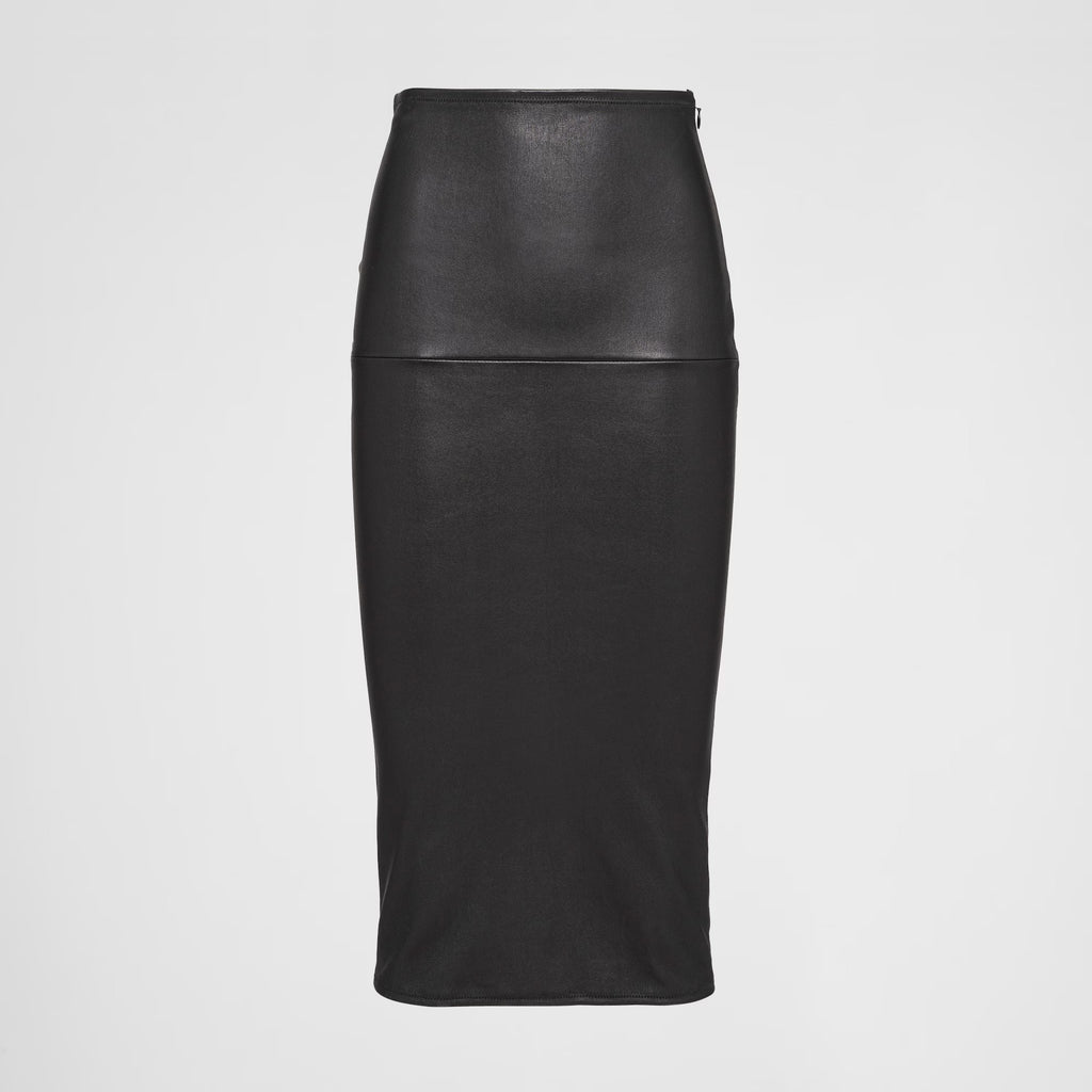 Women's Spring and Summer Black Triangle Label Logo Zipper Leather Jacket Vest Half-body Skirt Three Piece Set Suit #98553