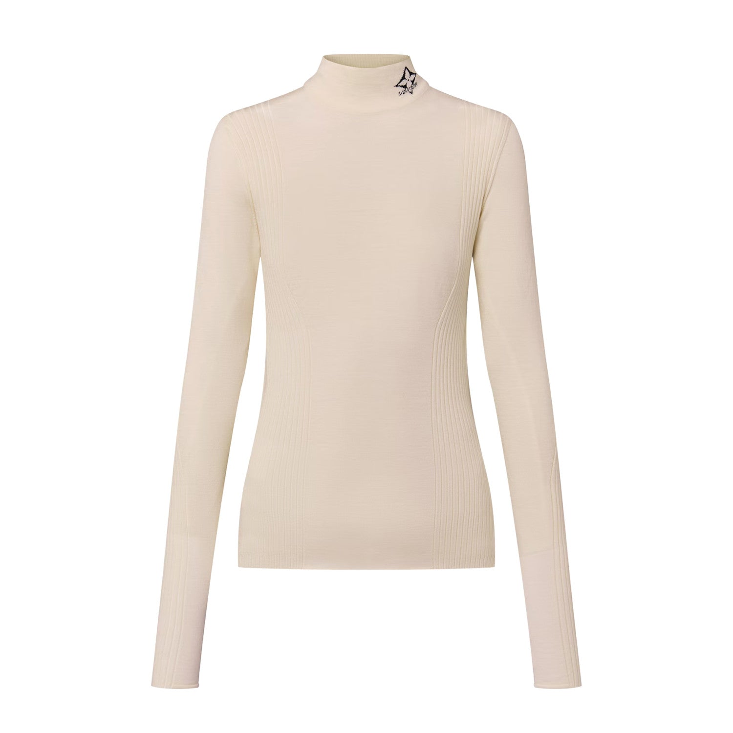 Women's Solid Color Crew Neck Turtleneck Sweater Ribbed Accent Pullover #73976