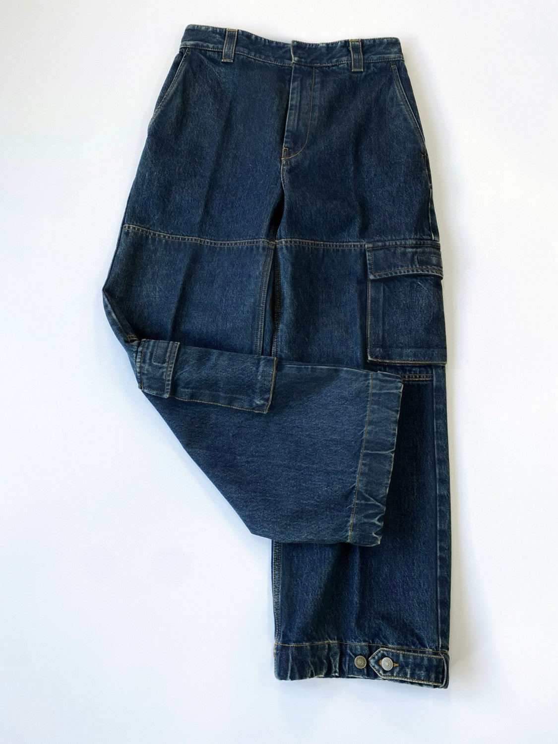 Men's Clothes For All Seasons Dark Blue Zipper Pocket Cropped Casual Jeans Pants #98383