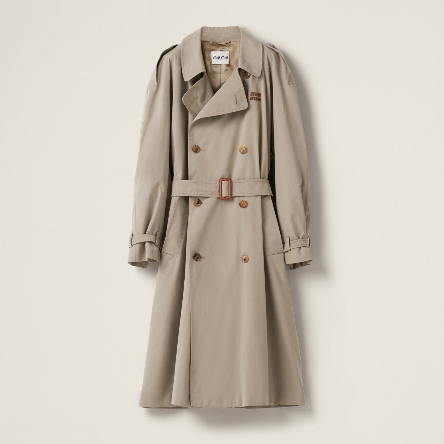 Women's Spring and Autumn Solid Color Letter Embroidery Lapel Double Breasted Long Sleeve Trench Coat Jacket #72316