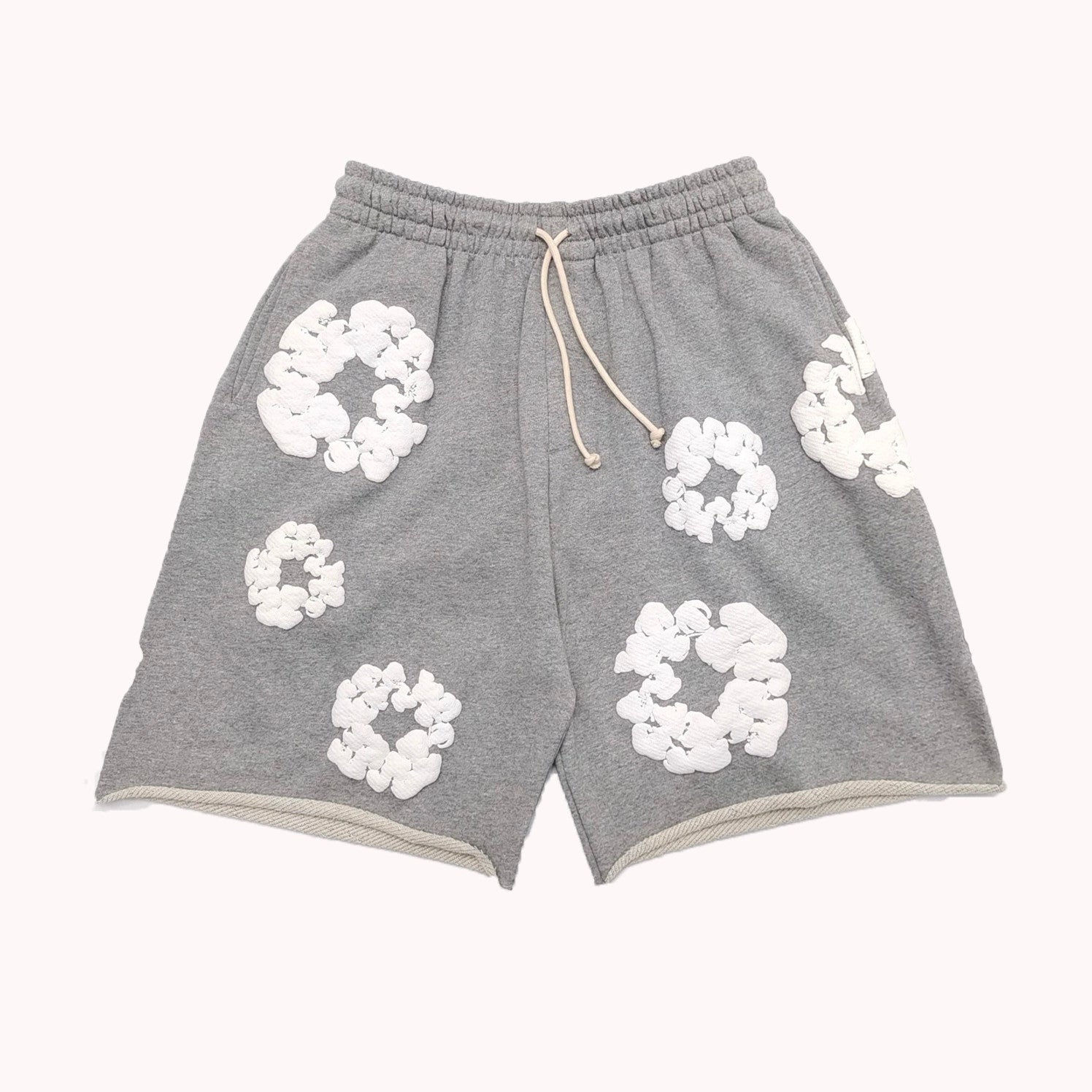 Denim Tears Men Women Spring Summer Trend High Street Kapok Flower Casual Cotton Loose Shorts Fashion Pants Ngvp #8876